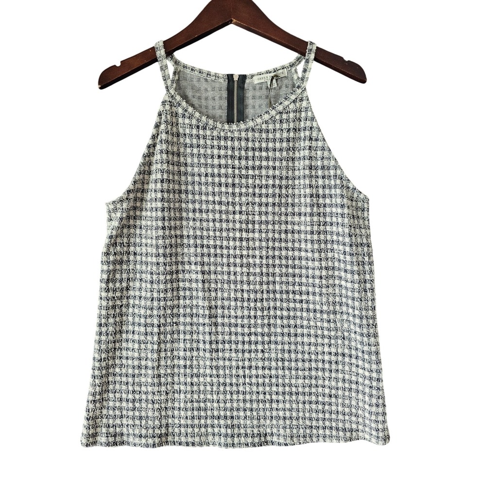 Green‎ Envelope Women's Sleeveless Tweed Top Tank Blouse, Career Casual Size L